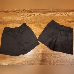 2 pairs black Athletic Works girls shorts